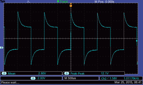 uncompensated 1 kHz signal for the iMSO scope probe