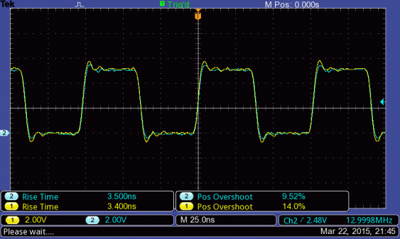 13 MHz square wave on TBS1052B-EDU